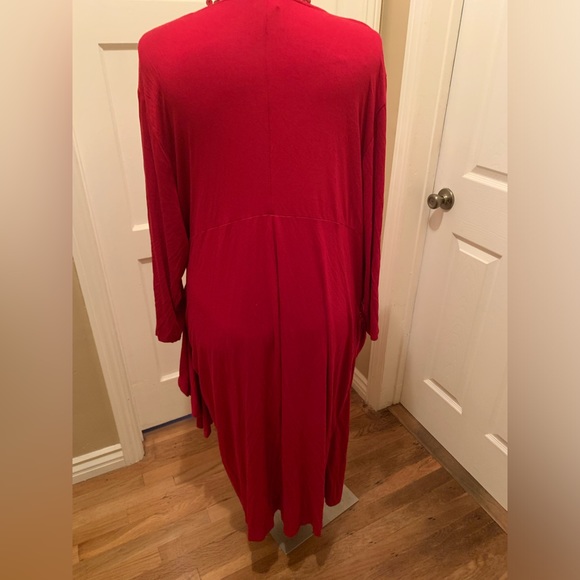 Catherine’s Curvy Collection faux wrap red dress with side ruge & ruffle size 4X - Picture 7 of 8
